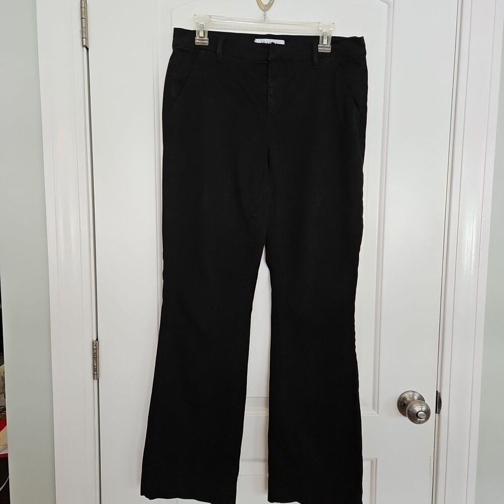 Lila Ryan Jenalyn Pants‎ Women's 12 Black Mid Rise Straight Leg Stretch Preppy